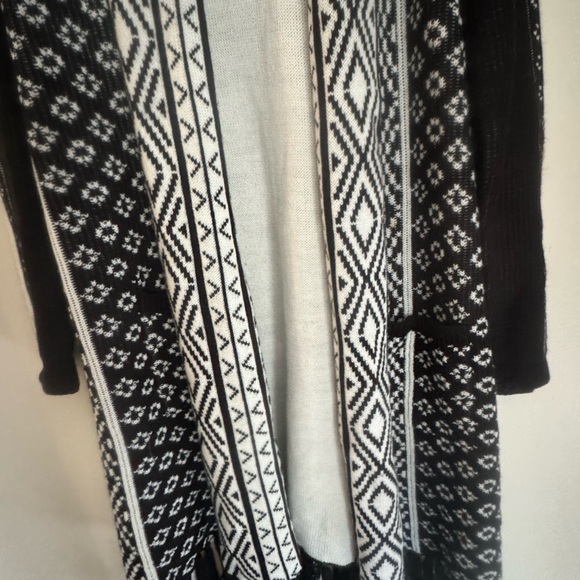 Long Black & White Cardigan - Jack by BB Dakota - Medium - Pockets - Picture 4 of 4